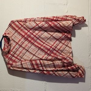 Lantern Sleeve, brown/salmon/rust/off white Shirt